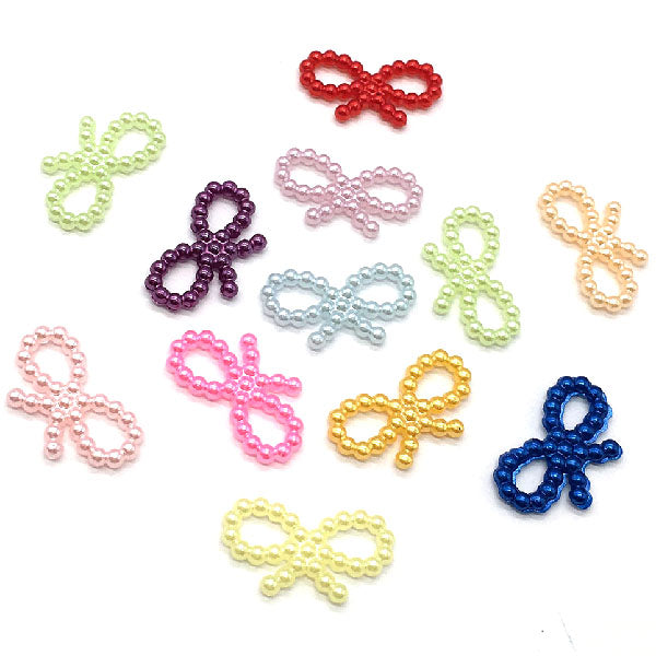 Assorted Ribbons (18x10mm) Pearlized Flatback, Mix Colors