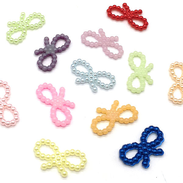 Assorted Ribbons (18x10mm) Pearlized Flatback, Mix Colors