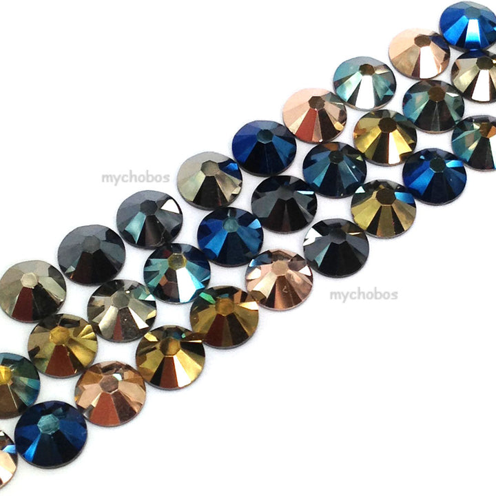 2058 &amp; 2088 Swarovski Flatback No Hotfix, Metallic Mix Colors