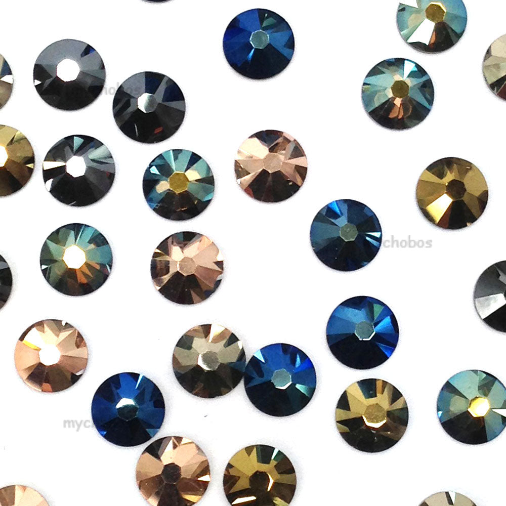 2058 &amp; 2088 Swarovski Flatback No Hotfix, Metallic Mix Colors