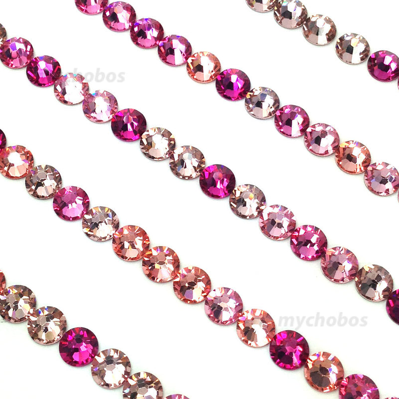 2058 & 2088 Swarovski Flatback No Hotfix, Pink Mix Colors