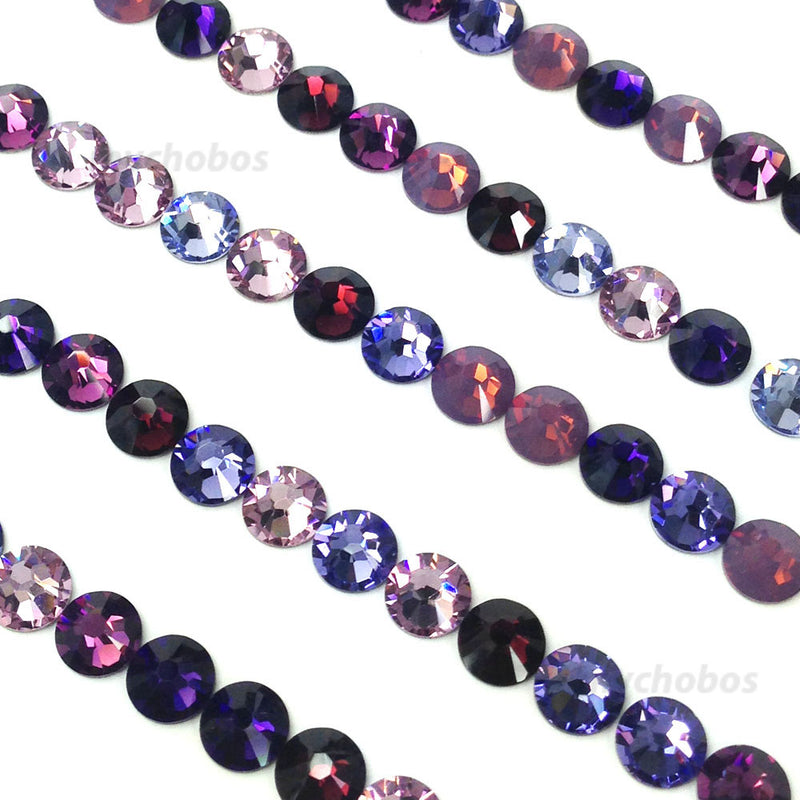 2058 & 2088 Swarovski Flatback No Hotfix, Purple Mix Colors