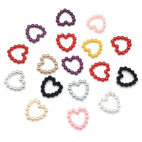 Assorted Hearts (11mm) Pearlized Flatback, Mix Colors
