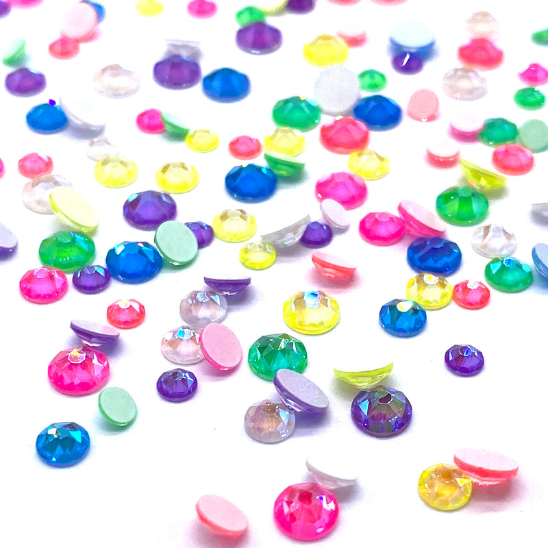 2088 Swarovski Flatback No Hotfix Mix Sizes, Electric Neon DeLite Mix