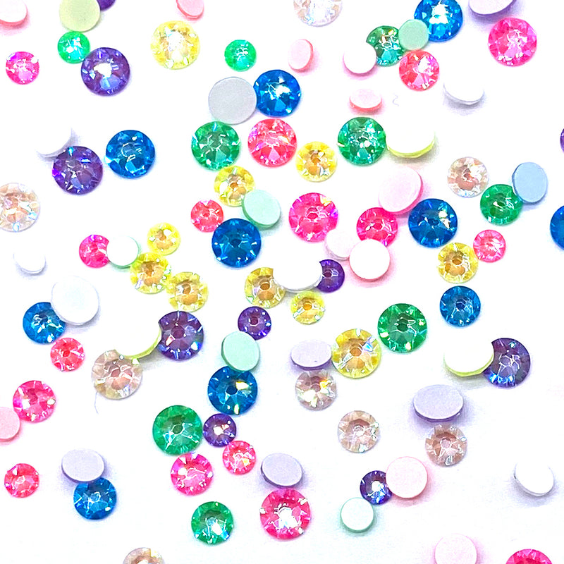 2088 Swarovski Flatback No Hotfix Mix Sizes, Electric Neon DeLite Mix