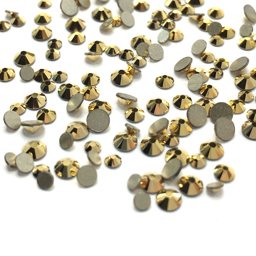 2058 &amp; 2088 Swarovski Flatback No Hotfix Mix Sizes, Crystal Aurum (001 AUR)