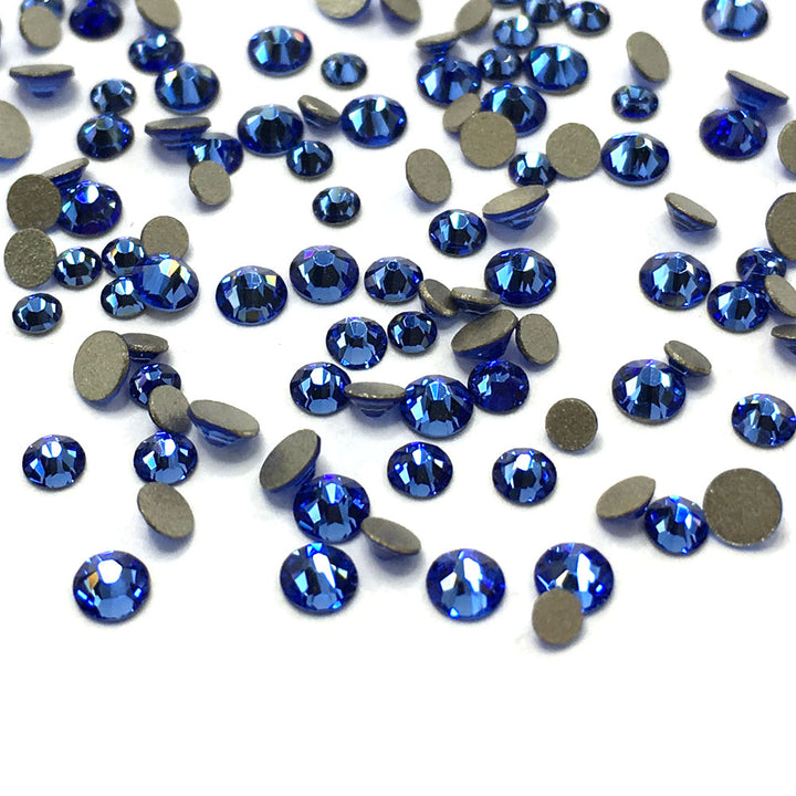2058 &amp; 2088 Swarovski Flatback No Hotfix Mix Sizes, Sapphire (206)