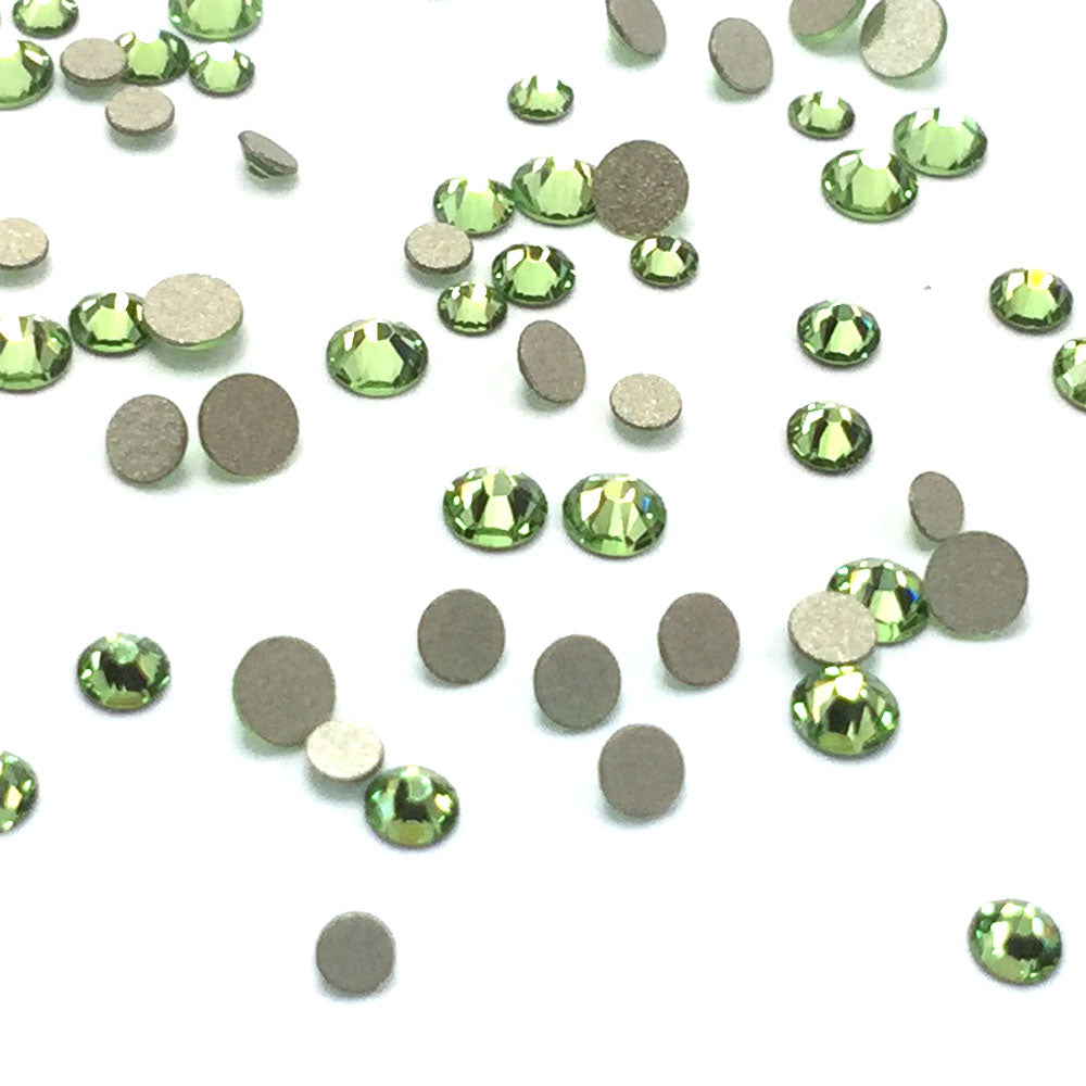 2058 &amp; 2088 Swarovski Flatback No Hotfix Mix Sizes, Peridot (214)