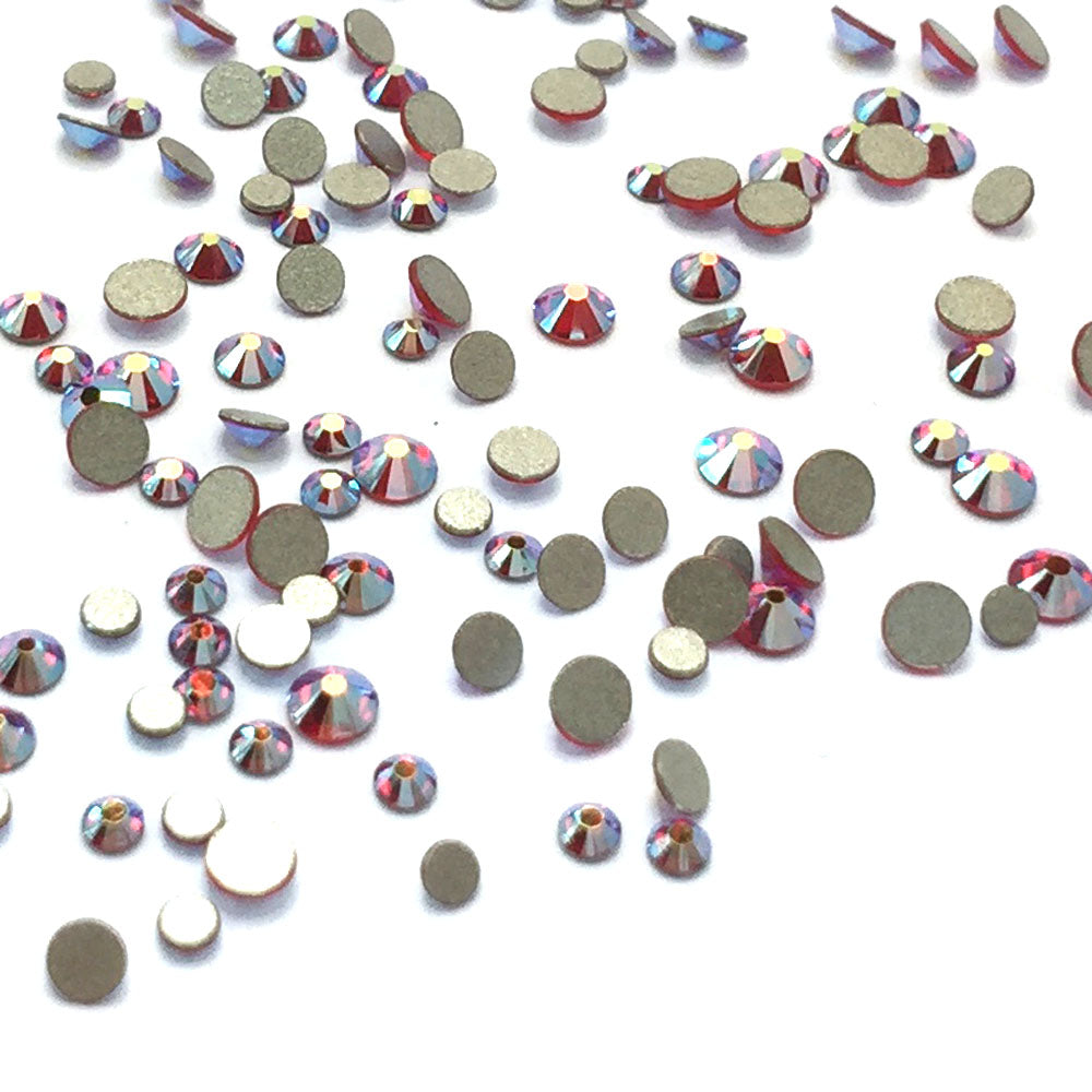 2058 &amp; 2088 Swarovski Flatback No Hotfix Mix Sizes, Light Siam AB (227 AB)