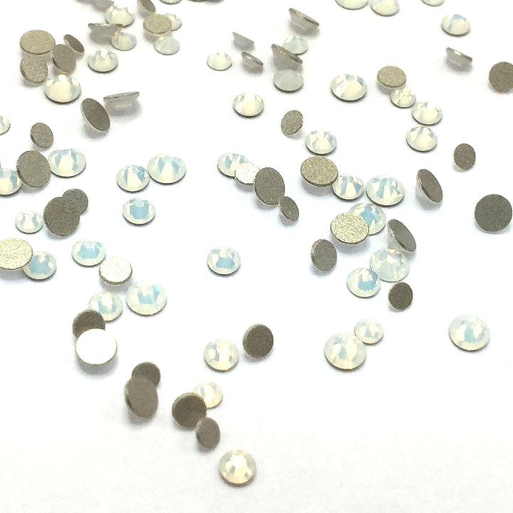 2058 &amp; 2088 Swarovski Flatback No Hotfix Mix Sizes, White Opal (234)