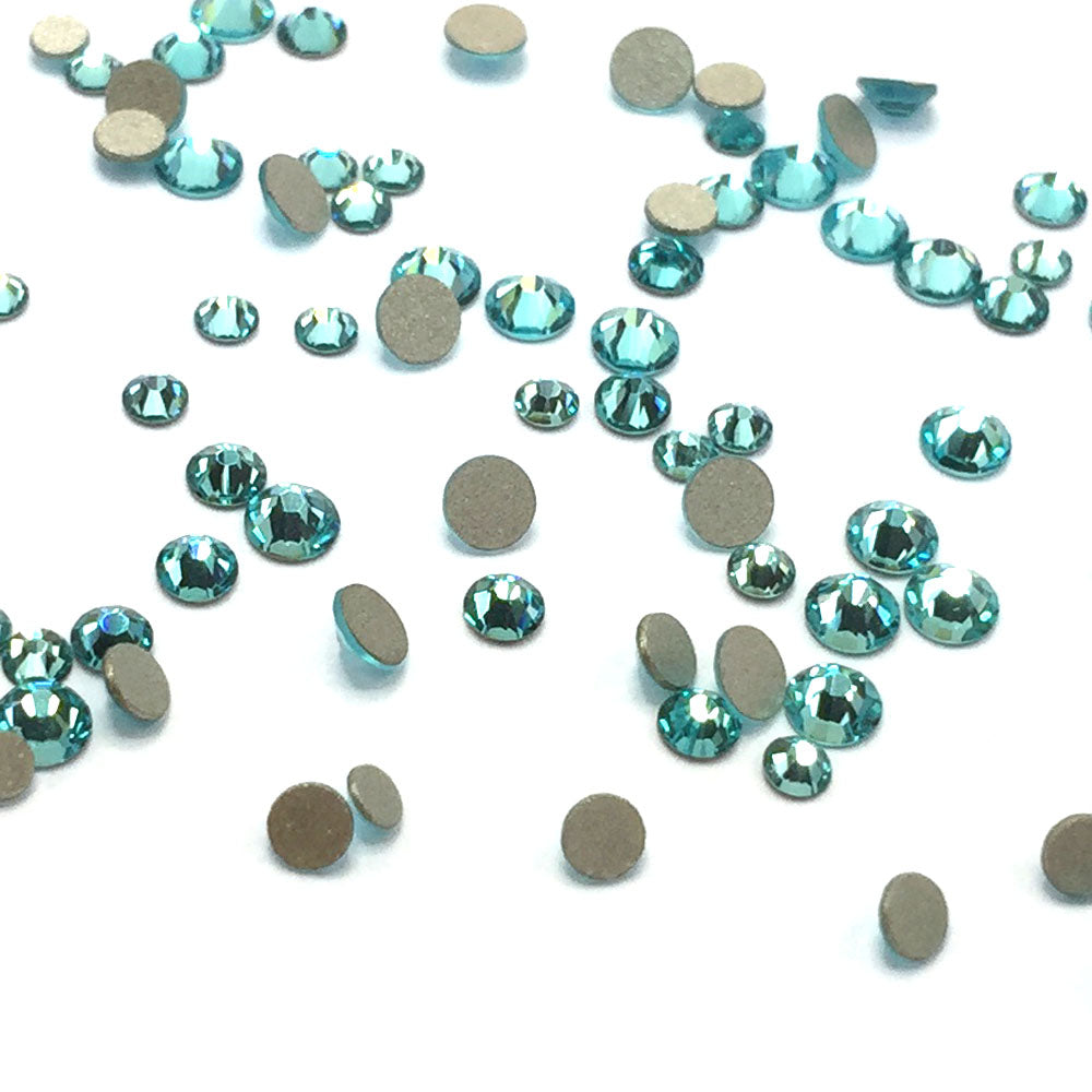 2058 &amp; 2088 Swarovski Flatback No Hotfix Mix Sizes, Light Turquoise (263)