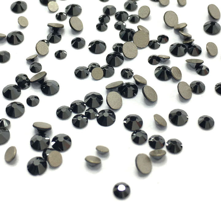 2058 &amp; 2088 Swarovski Flatback No Hotfix Mix Sizes, Jet Hematite (280 HEM)