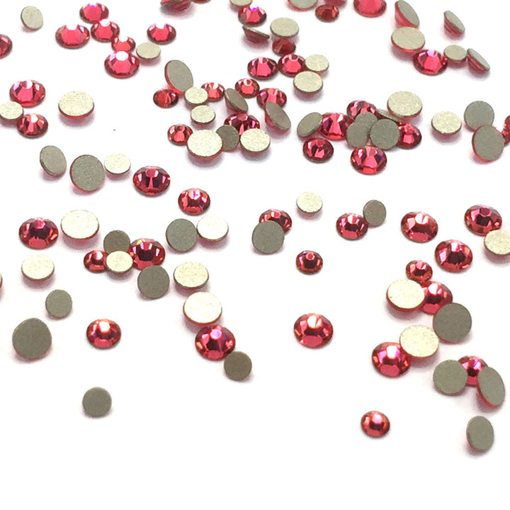 2058 &amp; 2088 Swarovski Flatback No Hotfix Mix Sizes, Indian Pink (289)