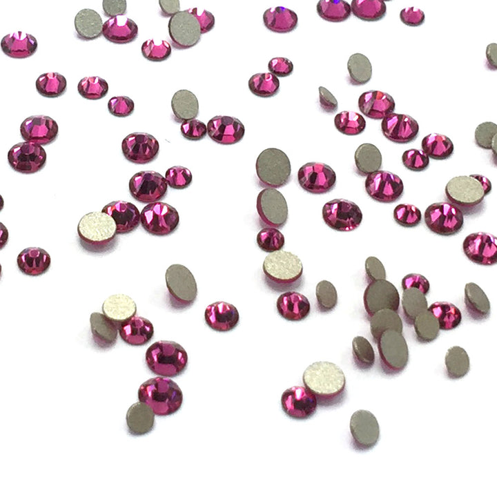 2058 &amp; 2088 Swarovski Flatback No Hotfix Mix Sizes, Fuchsia (502)