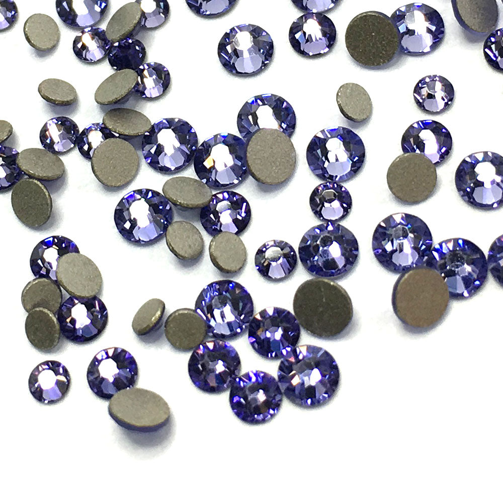 2058 &amp; 2088 Swarovski Flatback No Hotfix Mix Sizes, Tanzanite (539)